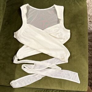 Princess Polly Cream Wrap crop top